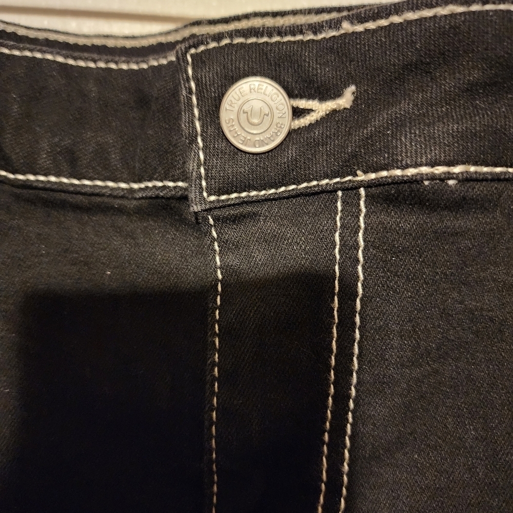 True Religion Black Denim Maxi Skirt Size 29 Nwt - Picture 6 of 7